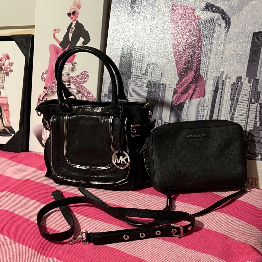 Michael Kors Black Satchel and Crossbody Set - Picture 1 of 16